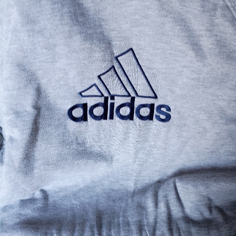 Adidas Gray Hooded Jacket Reversible To Blue